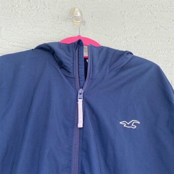 Hollister Men's XL Ombre Windbreaker Jacket Blue to Pink Hooded Casual - Picture 8 of 12